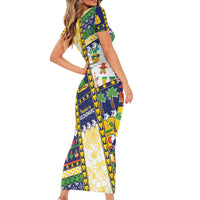 Tokelau Christmas Family Matching Short Sleeve Bodycon Dress and Hawaiian Shirt Festive Beach Vibes - Polynesian Pride