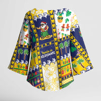 Tokelau Christmas Kimono Sleeve Blouse Festive Beach Vibes LT05 - Polynesian Pride