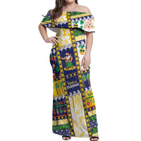 Tokelau Christmas Off Shoulder Maxi Dress Festive Beach Vibes LT05 Women Colorful - Polynesian Pride