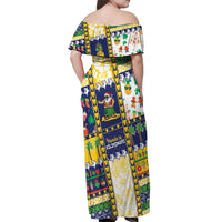 Tokelau Christmas Off Shoulder Maxi Dress Festive Beach Vibes LT05 - Polynesian Pride