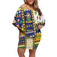 Tokelau Christmas Off Shoulder Short Dress Festive Beach Vibes - Polynesian Pride