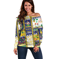 Tokelau Christmas Off Shoulder Sweater Festive Beach Vibes - Polynesian Pride