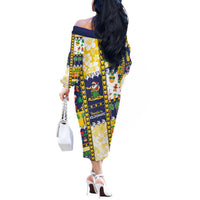 Tokelau Christmas Off The Shoulder Long Sleeve Dress Festive Beach Vibes LT05 - Polynesian Pride