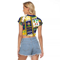 Tokelau Christmas Raglan Cropped T Shirt Festive Beach Vibes LT05 - Polynesian Pride