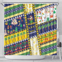 Tokelau Christmas Shower Curtain Festive Beach Vibes - Polynesian Pride