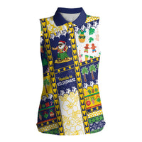 Tokelau Christmas Women Sleeveless Polo Shirt Festive Beach Vibes LT05 Female Colorful - Polynesian Pride