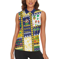Tokelau Christmas Women Sleeveless Polo Shirt Festive Beach Vibes LT05 - Polynesian Pride