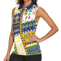 Tokelau Christmas Women Sleeveless Polo Shirt Festive Beach Vibes LT05 - Polynesian Pride