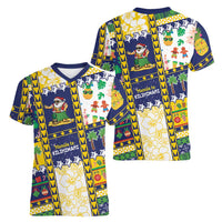 Tokelau Christmas Women V-Neck T-Shirt Festive Beach Vibes LT05 - Polynesian Pride