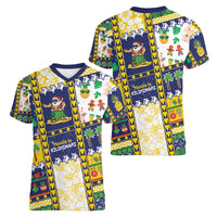 Tokelau Christmas Women V-Neck T-Shirt Festive Beach Vibes - Polynesian Pride