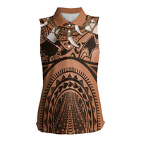 Polynesia Maui Tattoo Inspired Cosplay Costume Women Sleeveless Polo Shirt