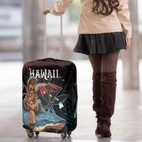 Hawaii Ikaika Luggage Cover Hawaiian Mythic Koa Tribal Warrior