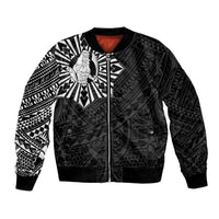Philippines Tribal Bomber Jacket King Lapu Lapu Black Version