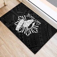 Philippines Tribal Rubber Doormat King Lapu Lapu Black Version