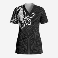 Philippines Tribal Scrub Top King Lapu Lapu Black Version - Polynesian Pride