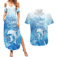 Mother's Love Is Deeper Than Ocean Couples Matching Summer Maxi Dress and Hawaiian Shirt Polynesian Style LT05 Blue - Polynesian Pride