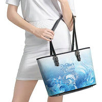 Mother's Love Is Deeper Than Ocean Leather Tote Bag Polynesian Style LT05 - Polynesian Pride