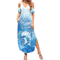 Mother's Love Is Deeper Than Ocean Summer Maxi Dress Polynesian Style LT05 Women Blue - Polynesian Pride