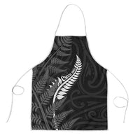 New Zealand Chur Bro Apron Maori Koru With Silver Fern LT05 Black - Polynesian Pride