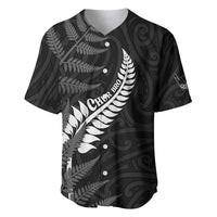 Personalised New Zealand Chur Bro Baseball Jersey Maori Koru With Silver Fern LT05 Black - Polynesian Pride