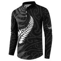 Personalised New Zealand Chur Bro Button Sweatshirt Maori Koru With Silver Fern LT05 - Polynesian Pride