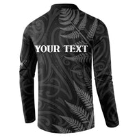 Personalised New Zealand Chur Bro Button Sweatshirt Maori Koru With Silver Fern LT05 - Polynesian Pride
