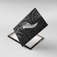 New Zealand Chur Bro Canvas Wall Art Maori Koru With Silver Fern LT05 With Frame Black - Polynesian Pride