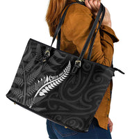 New Zealand Chur Bro Leather Tote Bag Maori Koru With Silver Fern LT05 - Polynesian Pride
