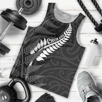 Personalised New Zealand Chur Bro Men Tank Top Maori Koru With Silver Fern LT05 - Polynesian Pride