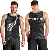 Personalised New Zealand Chur Bro Men Tank Top Maori Koru With Silver Fern LT05 - Polynesian Pride
