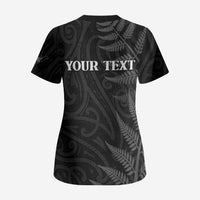 Personalised New Zealand Chur Bro Scrub Top Maori Koru With Silver Fern LT05 - Polynesian Pride