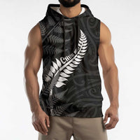Personalised New Zealand Chur Bro Sleeveless Hoodie Maori Koru With Silver Fern LT05 - Polynesian Pride