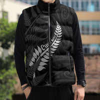 Personalised New Zealand Chur Bro Sleeveless Puffer Jacket Maori Koru With Silver Fern LT05 - Polynesian Pride