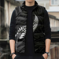 Personalised New Zealand Chur Bro Sleeveless Puffer Jacket Maori Koru With Silver Fern LT05 - Polynesian Pride