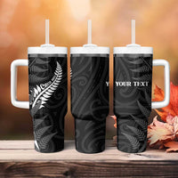 Personalised New Zealand Chur Bro Tumbler With Handle Maori Koru With Silver Fern LT05 - Polynesian Pride