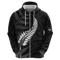 Personalised New Zealand Chur Bro Zip Hoodie Maori Koru With Silver Fern LT05 - Polynesian Pride