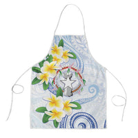 Northern Mariana Islands Chamorro Apron Plumeria Curves Style White Version LT05 White - Polynesian Pride