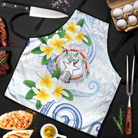 Northern Mariana Islands Chamorro Apron Plumeria Curves Style White Version LT05 White - Polynesian Pride