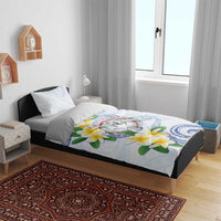 Northern Mariana Islands Chamorro Bedding Set Plumeria Curves Style White Version LT05 - Polynesian Pride