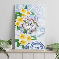 Northern Mariana Islands Chamorro Canvas Wall Art Plumeria Curves Style White Version LT05 - Polynesian Pride