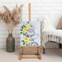 Northern Mariana Islands Chamorro Canvas Wall Art Plumeria Curves Style White Version LT05 - Polynesian Pride