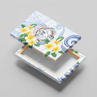 Northern Mariana Islands Chamorro Canvas Wall Art Plumeria Curves Style White Version LT05 - Polynesian Pride