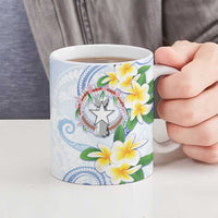 Northern Mariana Islands Chamorro Ceramic Mug Plumeria Curves Style White Version LT05 - Polynesian Pride