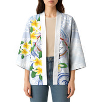 Northern Mariana Islands Chamorro Kimono Plumeria Curves Style White Version LT05 - Polynesian Pride