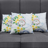 Northern Mariana Islands Chamorro Pillow Cover Plumeria Curves Style White Version LT05 - Polynesian Pride