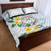 Northern Mariana Islands Chamorro Quilt Bed Set Plumeria Curves Style White Version LT05 - Polynesian Pride