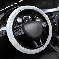 Northern Mariana Islands Chamorro Steering Wheel Cover Plumeria Curves Style White Version LT05 Universal Fit White - Polynesian Pride