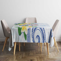 Northern Mariana Islands Chamorro Tablecloth Plumeria Curves Style White Version LT05 - Polynesian Pride