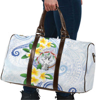 Northern Mariana Islands Chamorro Travel Bag Plumeria Curves Style White Version LT05 - Polynesian Pride