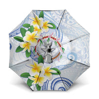 Northern Mariana Islands Chamorro Umbrella Plumeria Curves Style White Version LT05 One Size Folded 11.42 inch Opened Diameter 37.4 inch White - Polynesian Pride